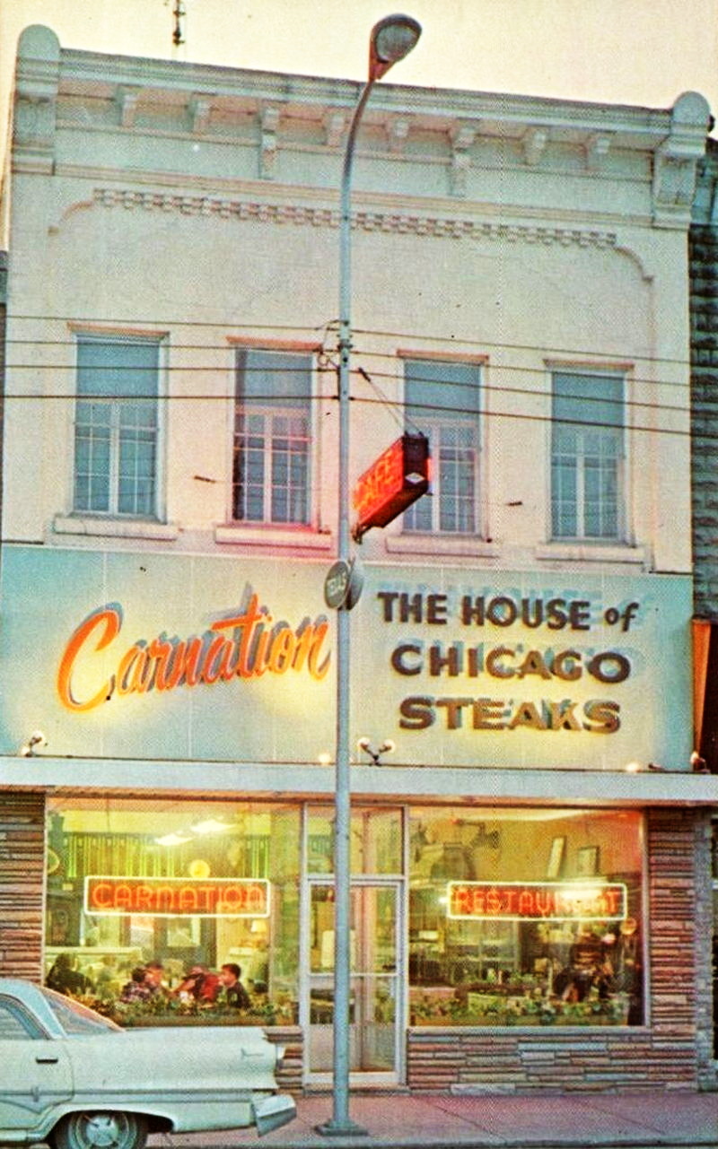 Carnation Restaurant - Vintage Postcard